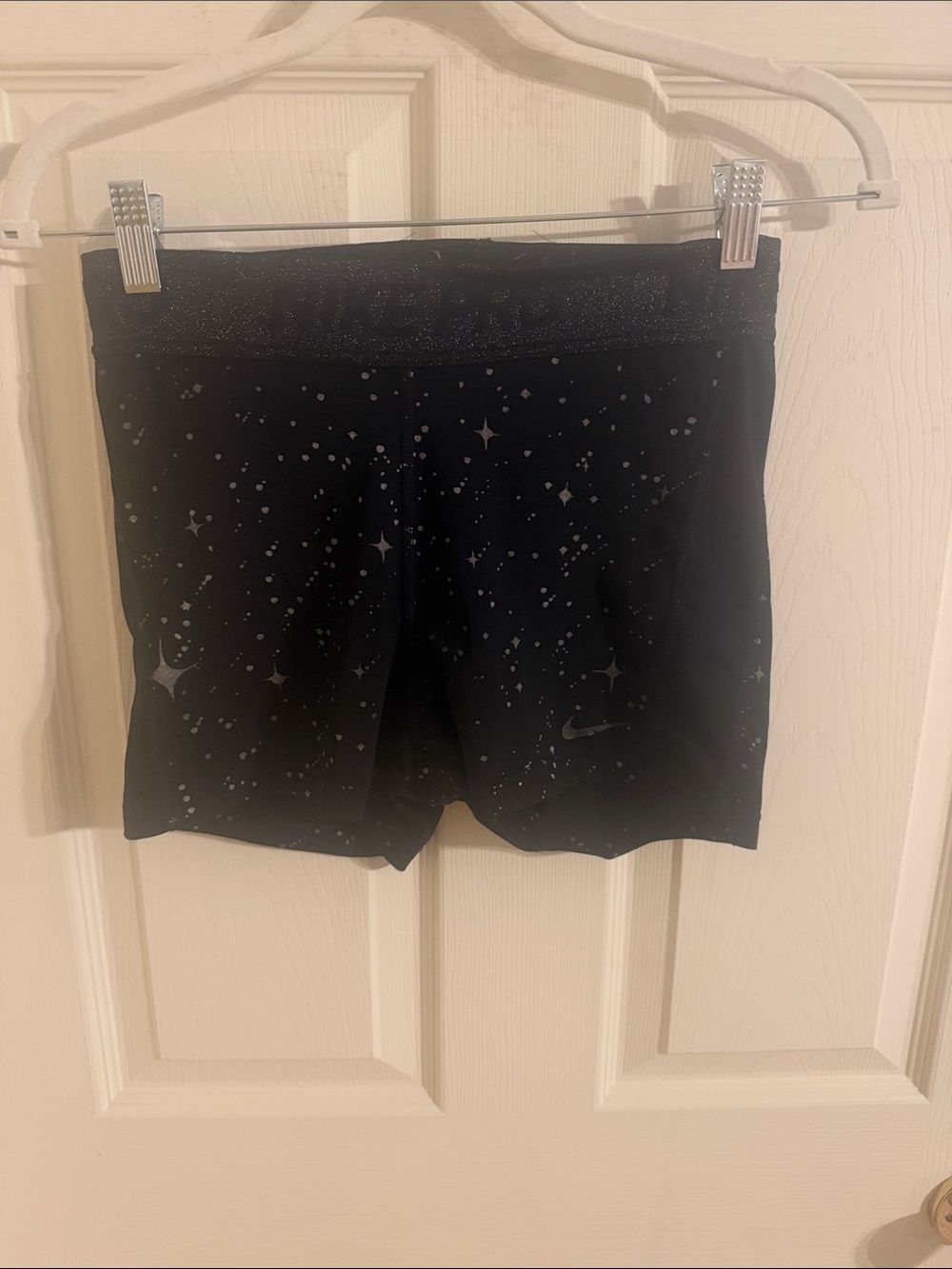 Nike Pro Black Star-Print Compression Shorts Sz M